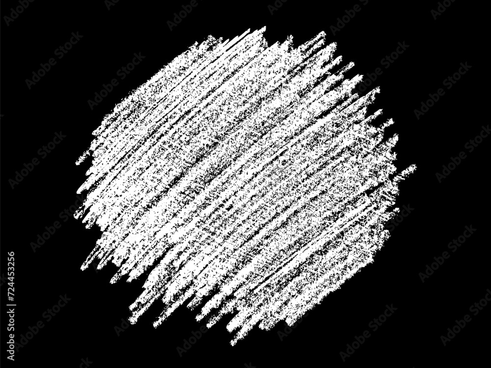 Chalk texture on black background. White brush stroke. Abstract backdrop. Vector illustration.