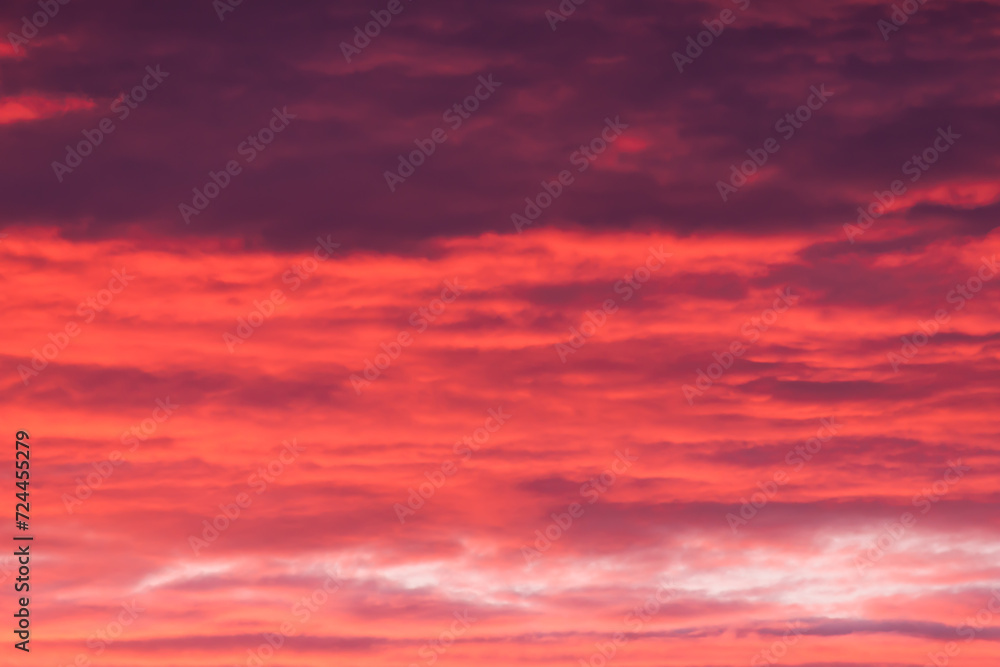 Bright vibrant sunset sky