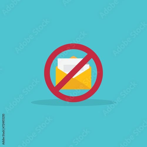 Spamming mailbox icon. Email hacking and spam warning symbol. EPS10 Vector Illustration.	