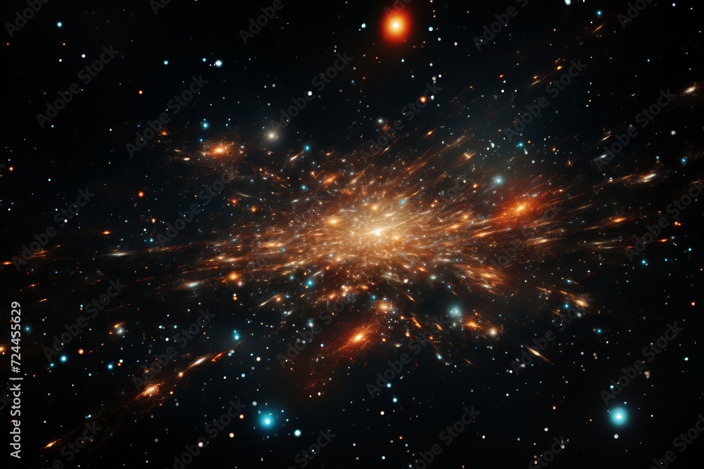 Naklejka premium a universe with planets, stars and space satellites.A cluster of planets, black holes in space