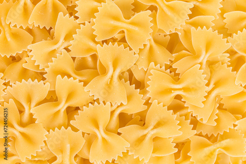 Uncooked farfalle pasta