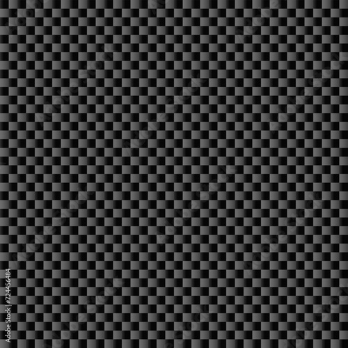 Black vertical carbon fiber seamless texture pattern vector illustration. Textile fabric, car tuning or cloth macro seamless kevlar crisscross texture background.