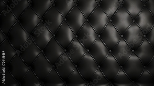 Black leather background texture with diamond-shaped buttons and stitching details