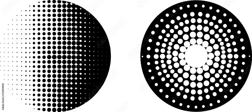 Abstract Dot tone Halftone effect pattern texture  grunge vector graphic illustration.geometric element art shape modern creative pop vintage monochrome print frame
