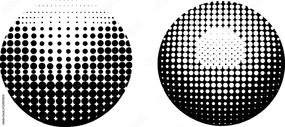 Abstract Dot tone Halftone effect pattern texture  grunge vector graphic illustration.geometric element art shape modern creative pop vintage monochrome print frame