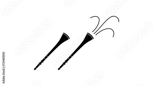 Vuvuzela logo, black isolated silhouette