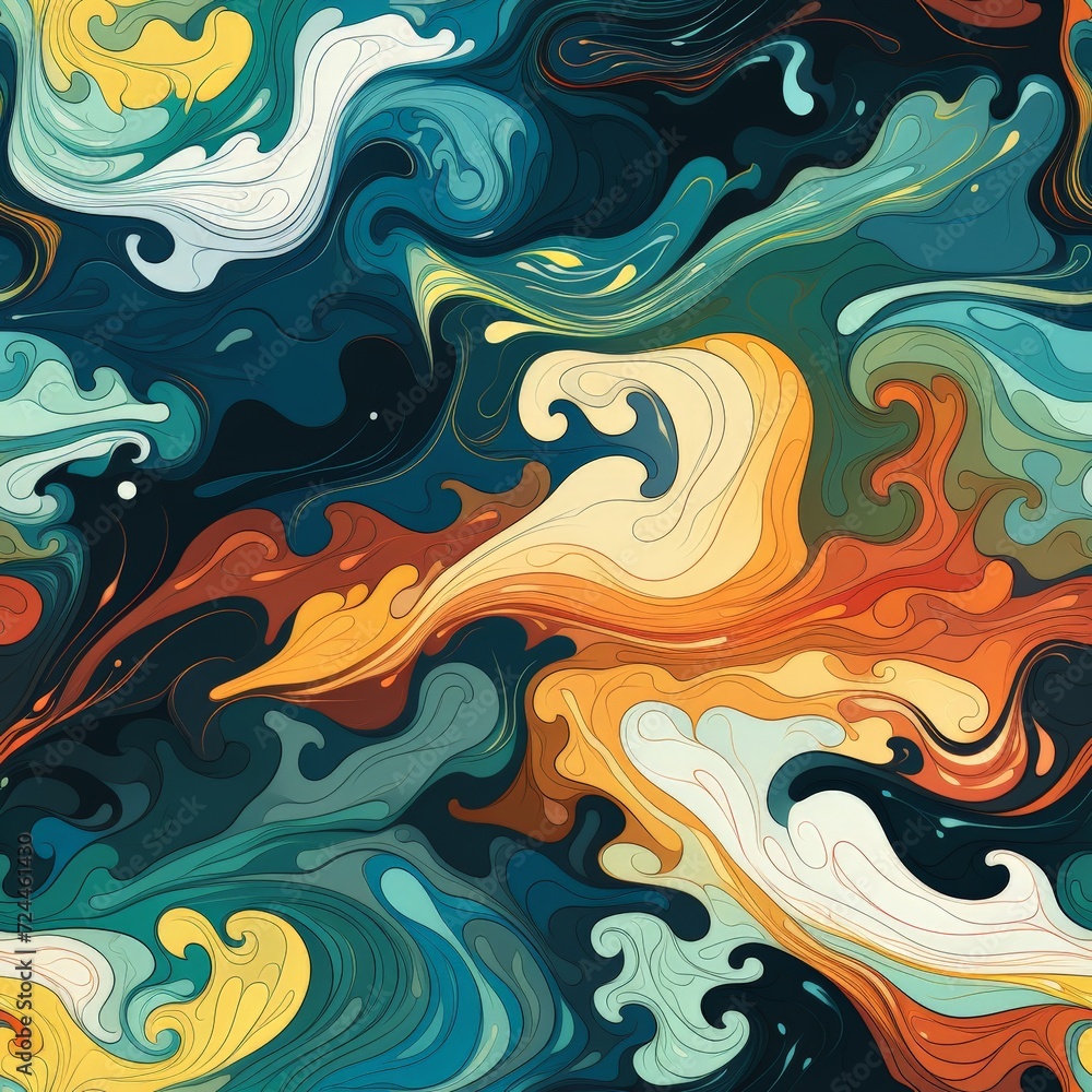 Colorful Abstract Painting With Varied Shapes Colorful Abstract Painting With Varied Shapes