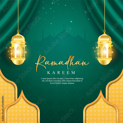 Ramadan kareem square background or social media post template design