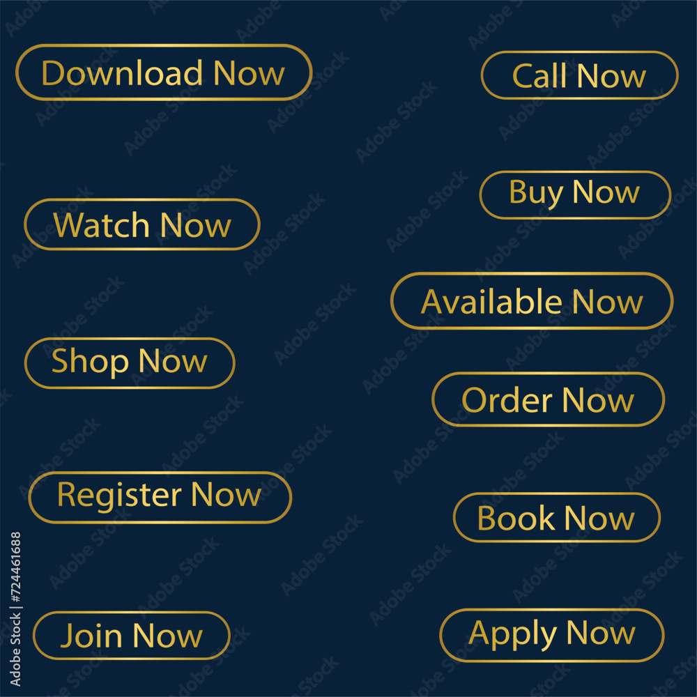 Golden web buttons