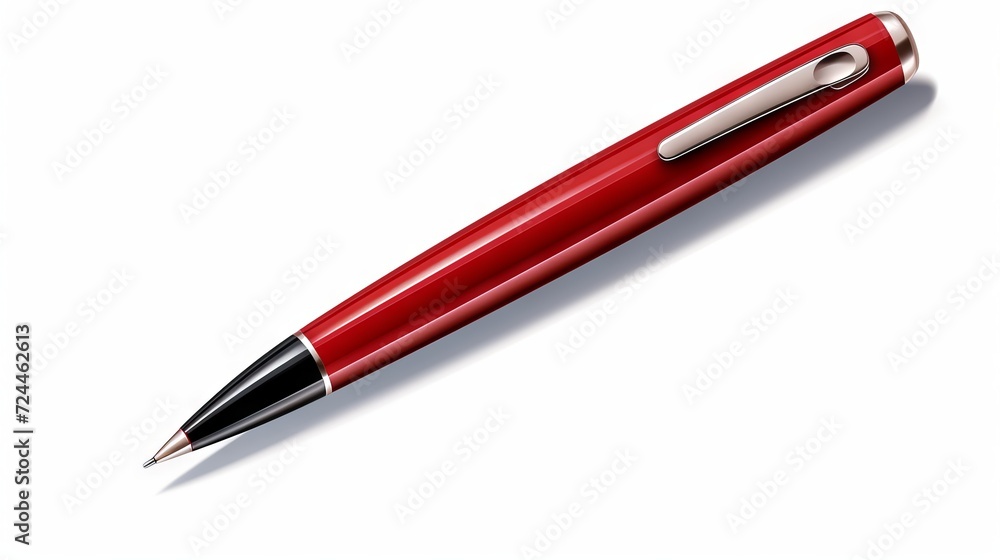 A realistic 3D rendering of a silver business office pen with lying on a white surface background, suitable for professional and corporate design projects. A realistic 3D rendering of a silver business office pen with lying on a white surface background, suitable for professional and corporate design projects.