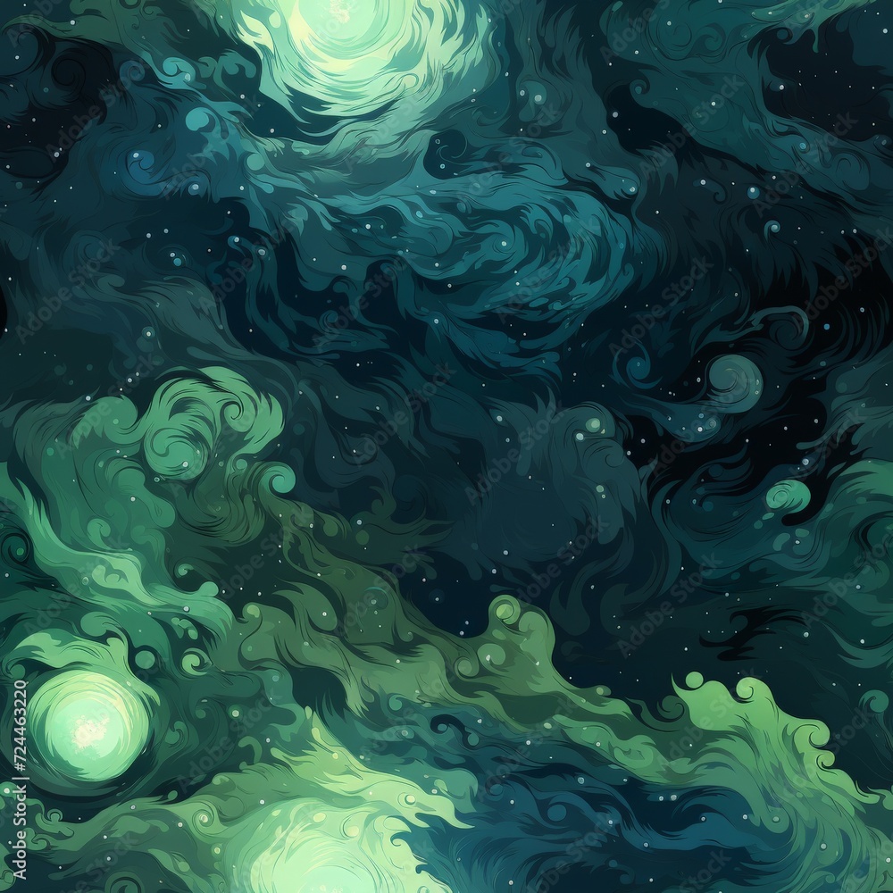 Night Sky Painting With Stars and Clouds Night Sky Painting With Stars and Clouds