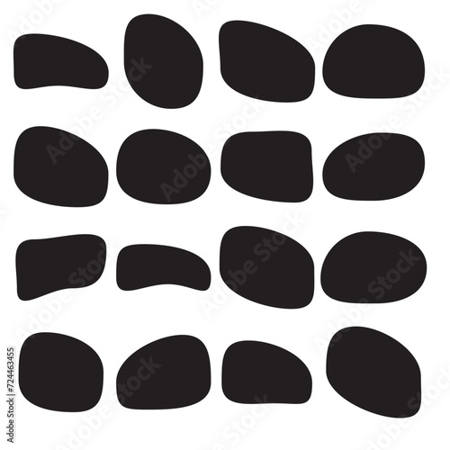 16 Modern liquid irregular blob shape abstract elements graphic flat style design fluid vector illustration set.