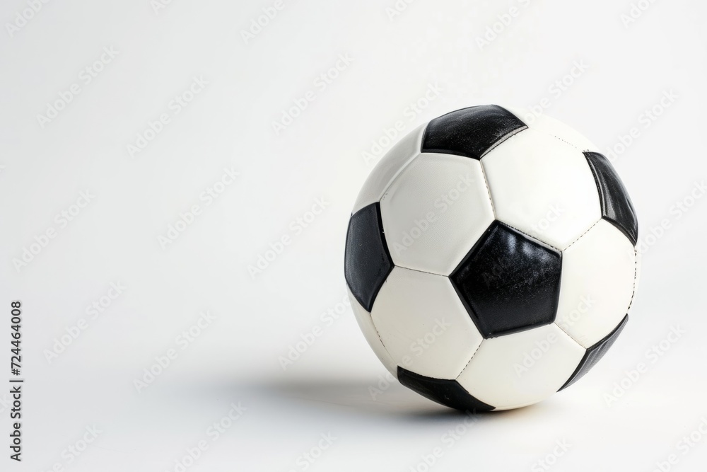 Closeup Of Soccer Ball Against Clean White Background