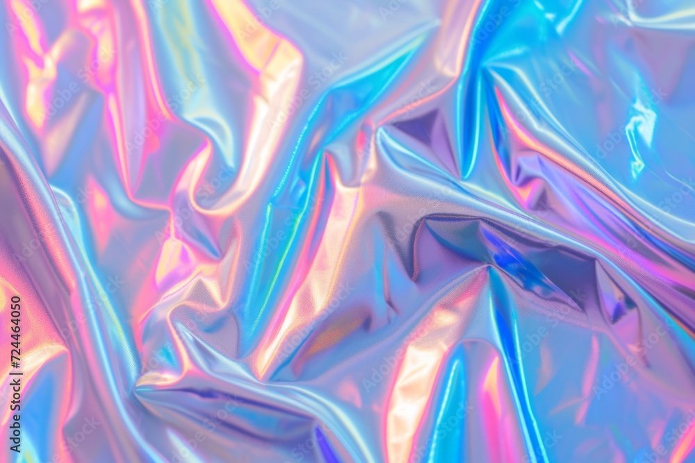 Closeup Of Ethereal Pastel Neon Holographic Metallic Foil Holographic Background