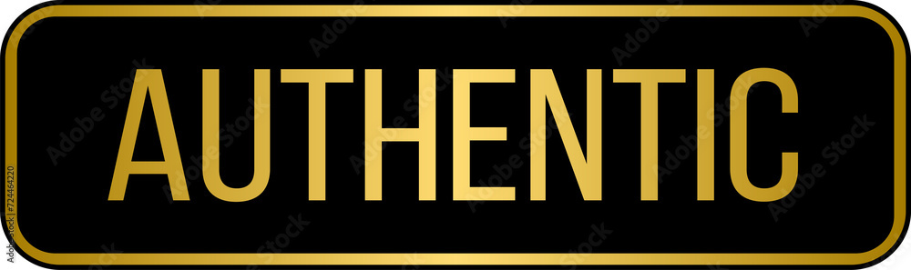 Fototapeta premium 100% golden authentic stamp vector illustration