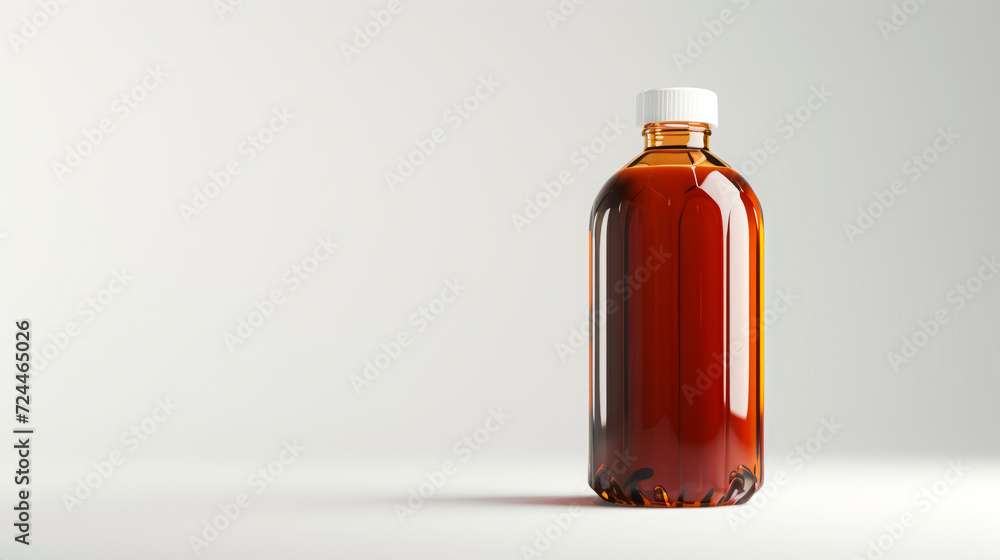 Syrup bottle standing alone on a white background Syrup bottle standing alone on a white background