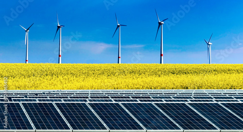 Nachhaltige Energiegewinnung aus Wind, Raps und Photovoltaik