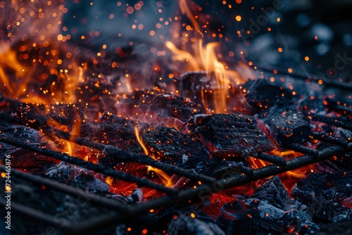 Charcoal fire grill Fototapet