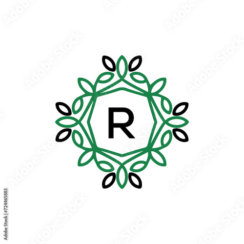 R logo design template vector. R Business abstract connection vector logo. R icon circle logotype. 