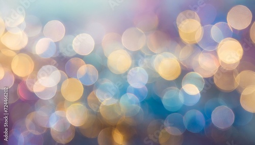 bokeh background, Abstract blur bokeh banner background. Rainbow colors, pastel purple, blue, gold yellow, white silver, pale pink bokeh background