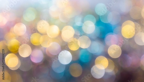 abstract background of colorful lights, Abstract blur bokeh banner background. Rainbow colors, pastel purple, blue, gold yellow, white silver, pale pink bokeh background