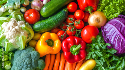 Vibrant background featuring a variety of fresh vegetables