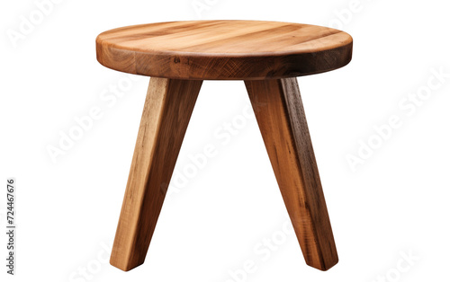 Stylish Wooden Side Table On Transparent Background