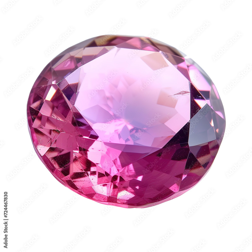 Natural genuine mined pink sapphire oval cutting shape gemstone isolated on white background. Natural genuine mined pink sapphire oval cutting shape gemstone isolated on white background.
