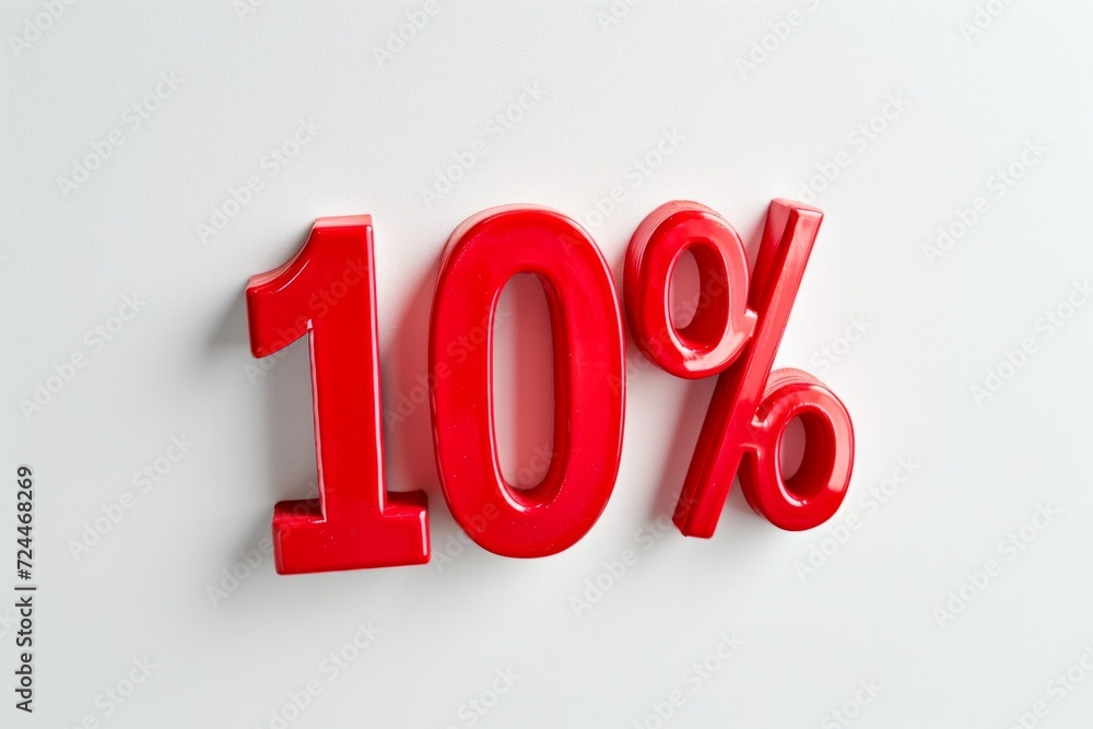 Red Text 10 Percent On White Background Red Text 10 Percent On White Background