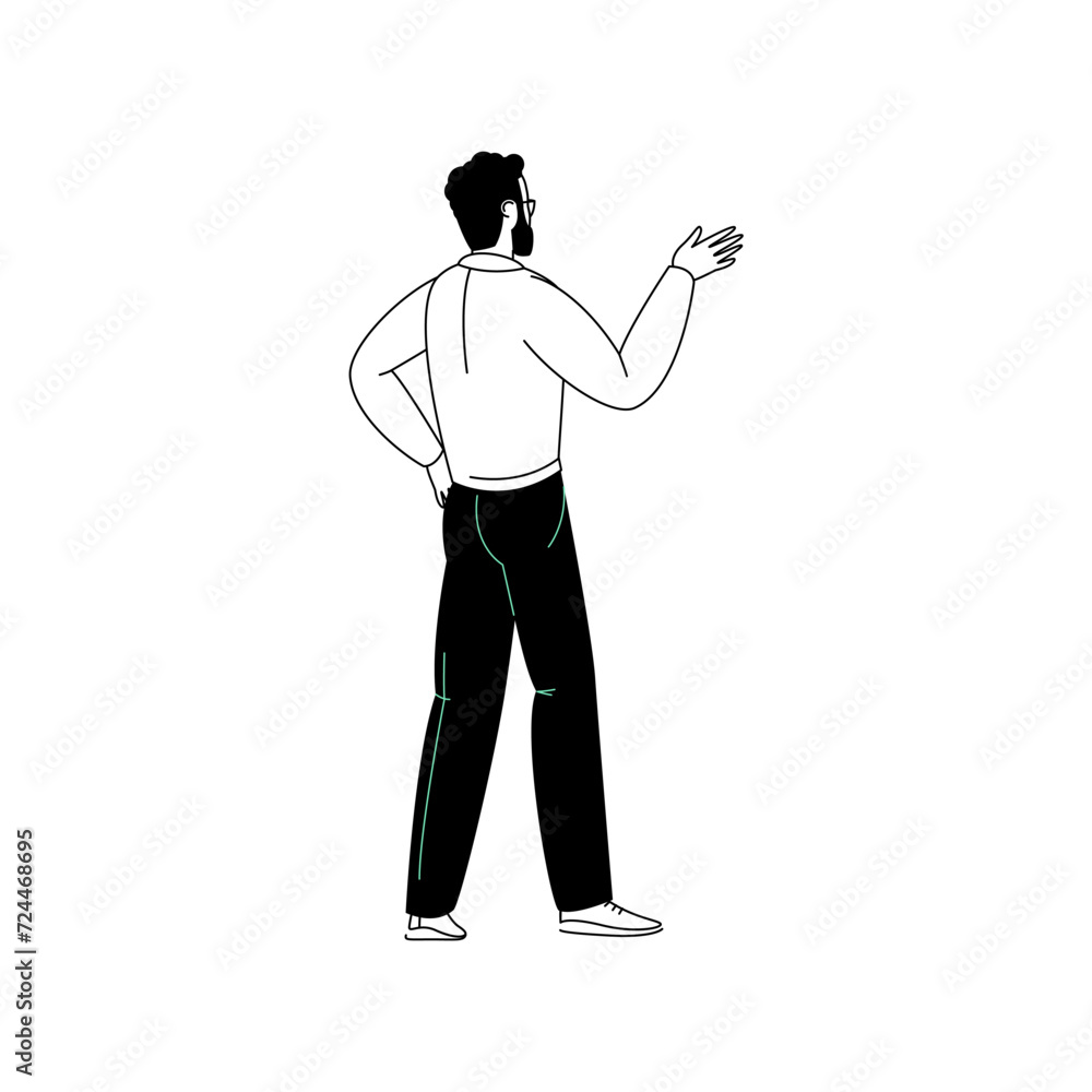 coloring book person's pose with black pants illustration coloring book person's pose with black pants illustration