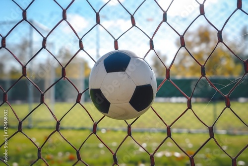Soccer Ball Scores Perfect Goal, Capturing The Spirit Of Outdoor Sports