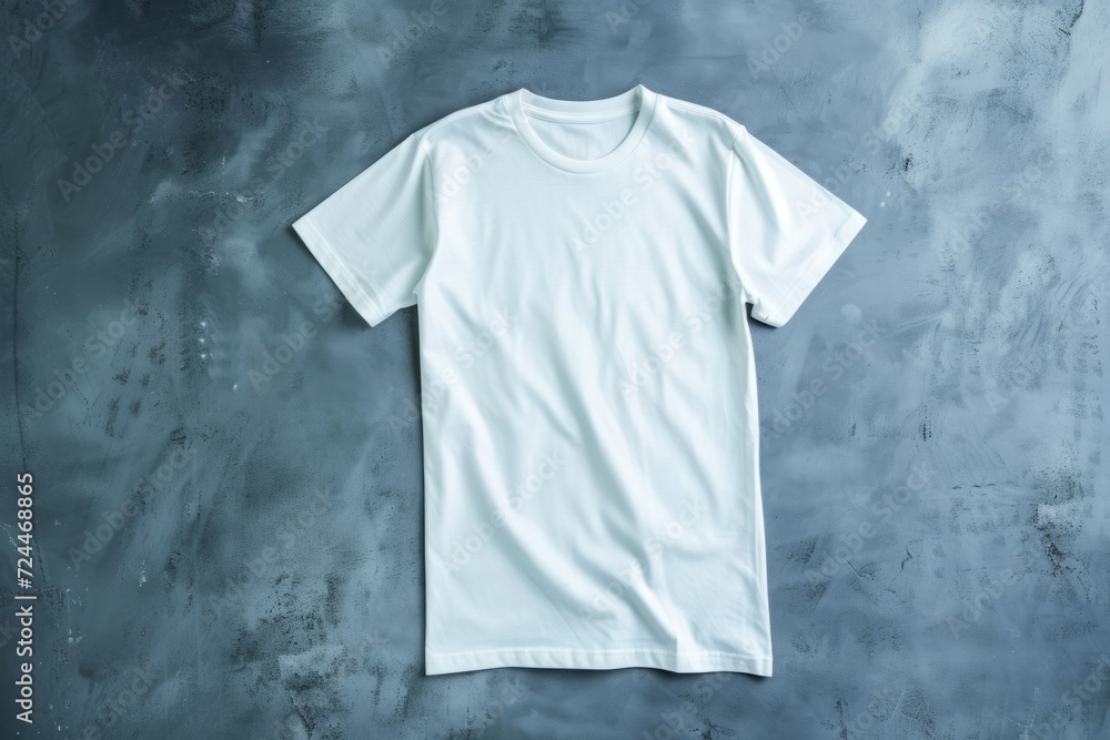Tshirt Template On Gray Wall, Ready For Custom Designs In Photo Studio Tshirt Template On Gray Wall, Ready For Custom Designs In Photo Studio