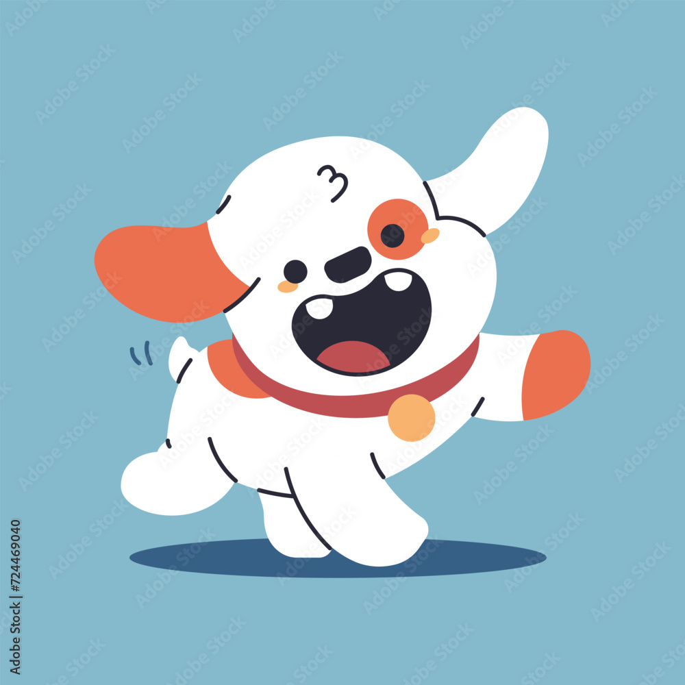 Happy cute smiling puppy vector cartoon character illustration isolated on background. Happy cute smiling puppy vector cartoon character illustration isolated on background.