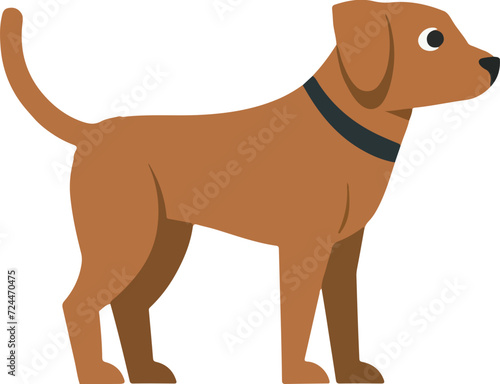 puppy brown dog cartoon flat vector style