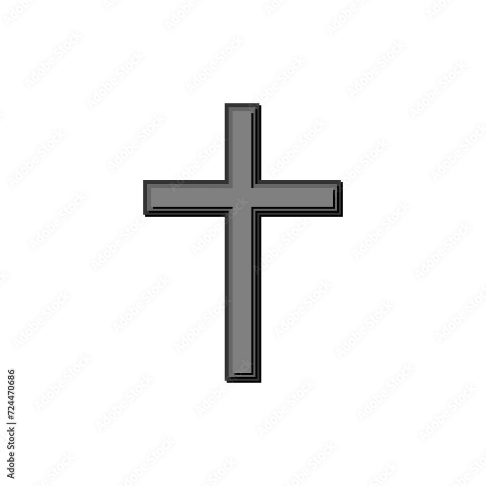 Christian Catholic cross icon isolated on transparent background