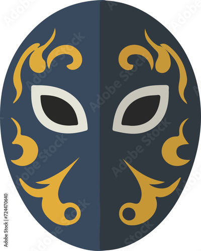 Luchador wrestler mask flat vector icon