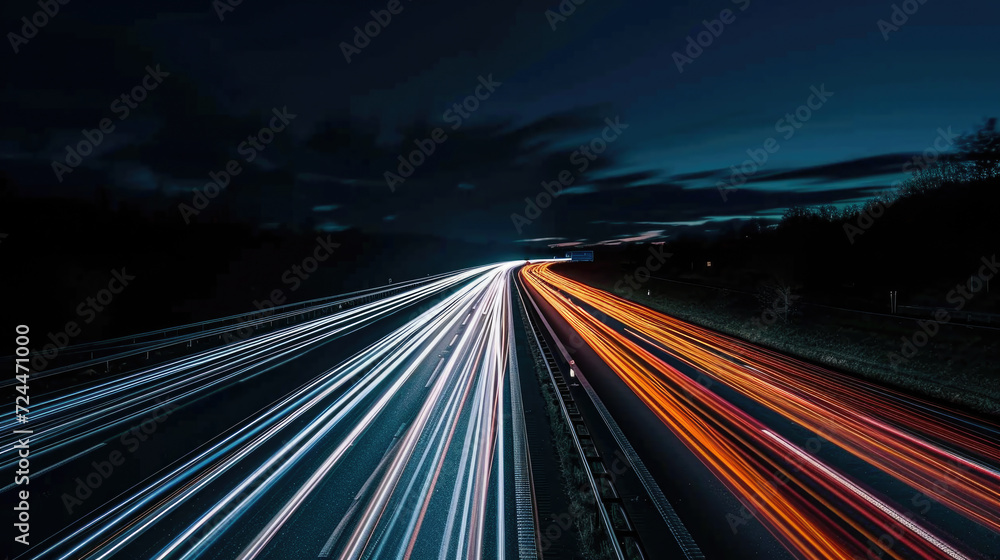 Nighttime Traffic on Highway Nighttime Traffic on Highway