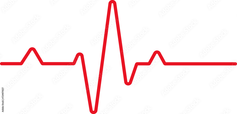 Heart Beat Pulse Vector Line - obrazy, fototapety, plakaty 