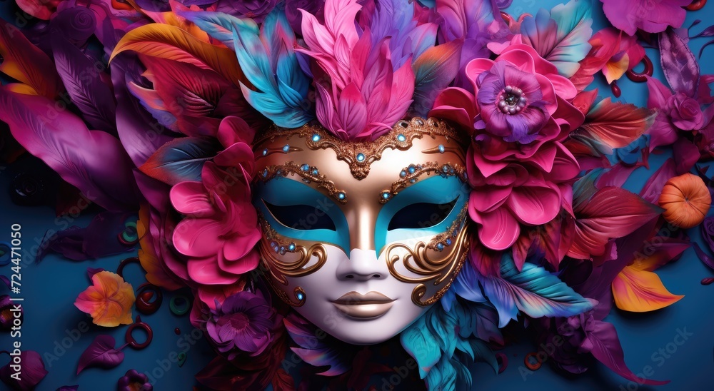Whimsical Masquerade: A Symphony of Colors and Mystery Generative AI