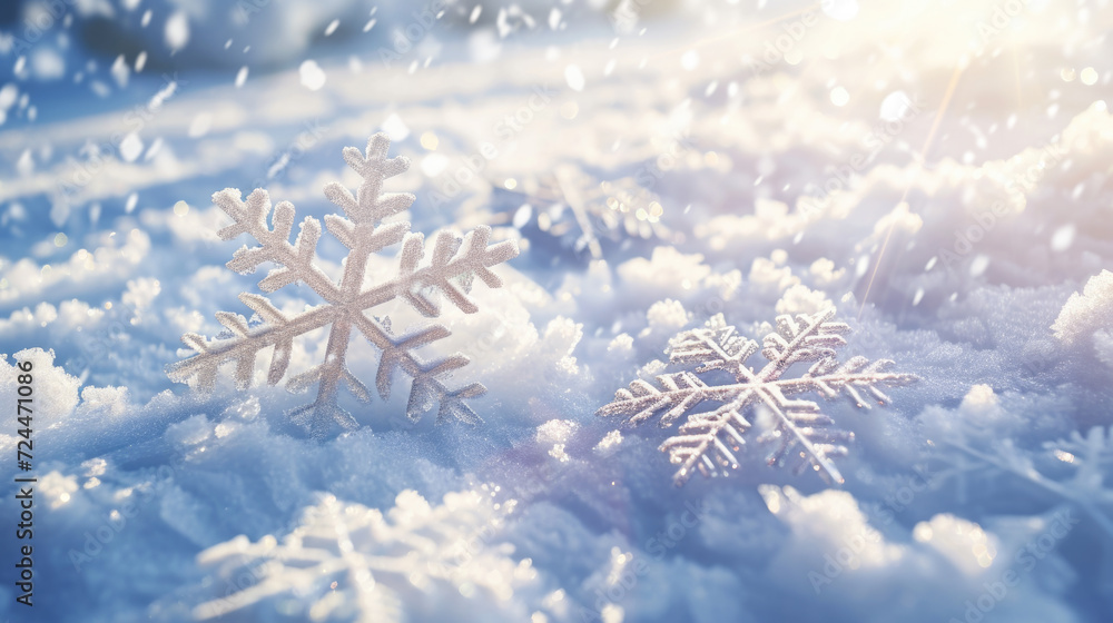 Snowflake on Snow Pile Snowflake on Snow Pile