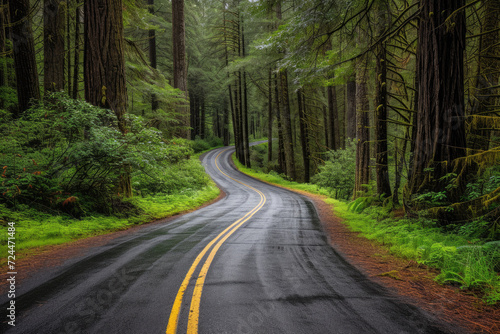 Scenic road in Redwood National Forest