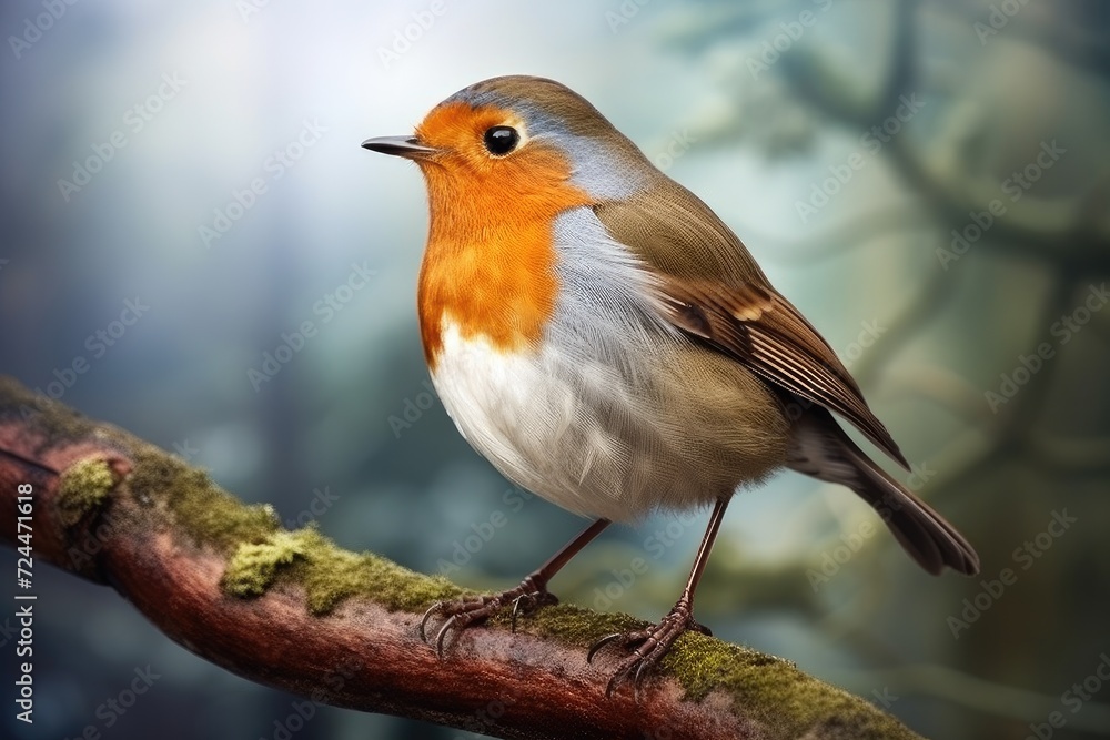 Serene Robin Perched Amidst Forest Splendor: Capturing Nature's Essence Generative AI Serene Robin Perched Amidst Forest Splendor: Capturing Nature's Essence Generative AI