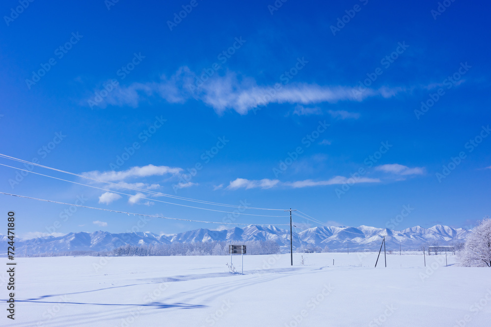 青空と雪原