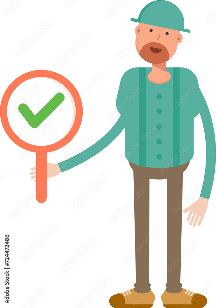 Beard Man Character Showing Check Mark
Beard Man Character Showing Check Mark