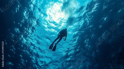 Beautiful background for skuba diving advertising photo