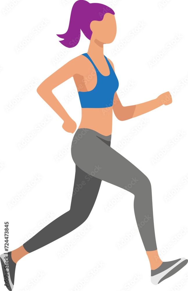 woman running flat vector illustration woman running flat vector illustration