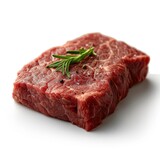 Raw Piece New York Beef Steak On White Background, Illustrations Images