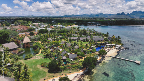 Aerial View of a Tropical Island Resort in Mauritius © Dave