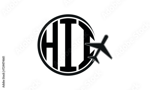 HII three initial letter circle tour & travel agency logo design vector template. hajj Umrah agency, abstract, wordmark, business, monogram, minimalist, brand, company, flat, tourism agency, tourist photo