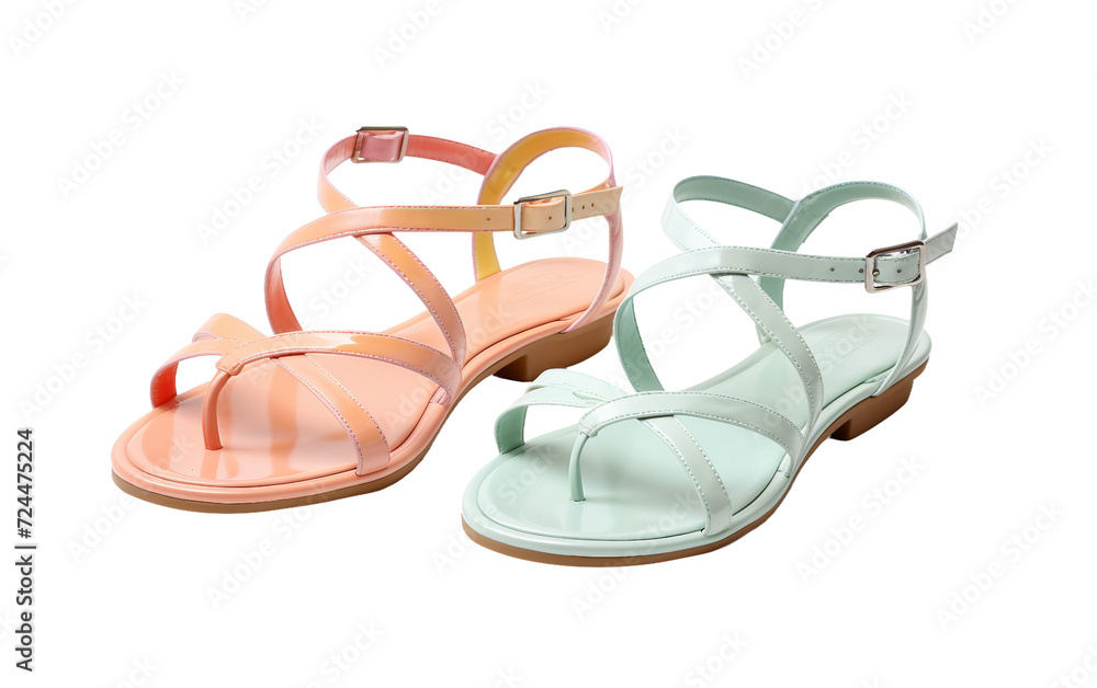 Pastel Sandals for Summer On Transparent Background